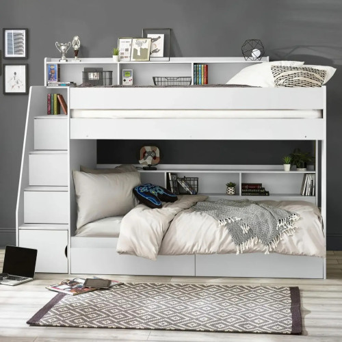 Camelot Staircase Bunk Bed white