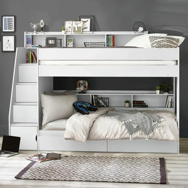 Camelot Staircase Bunk Bed white
