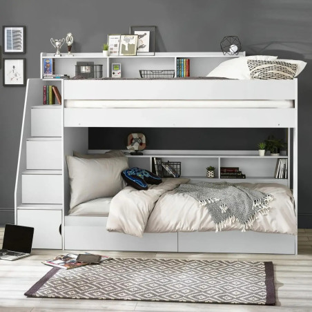 Camelot Staircase Bunk Bed white