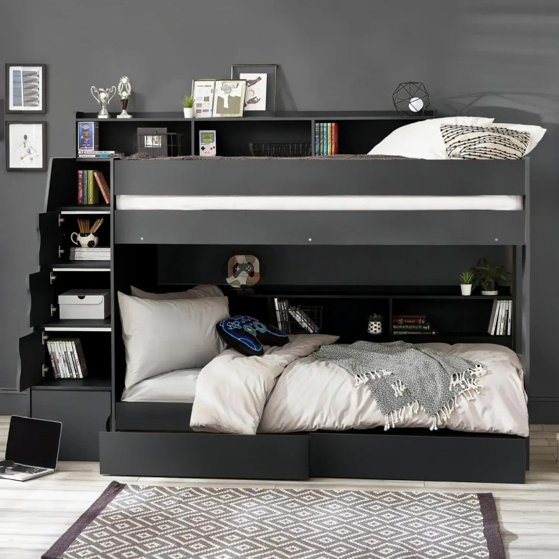 Camelot Staircase Bunk Bed black
