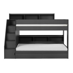 Camelot Staircase Bunk Bed black front