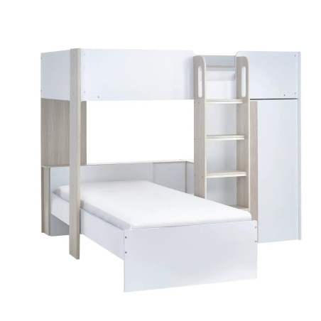 Horizon Bunk Bed in Pale Wood And White opened