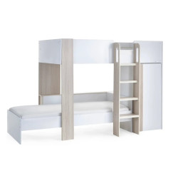Horizon Bunk Bed in Pale Wood And White front