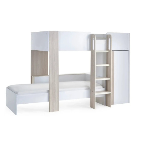 Horizon Bunk Bed in Pale Wood And White front