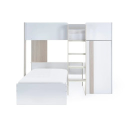 Horizon Bunk Bed in Pale Wood And White ladder