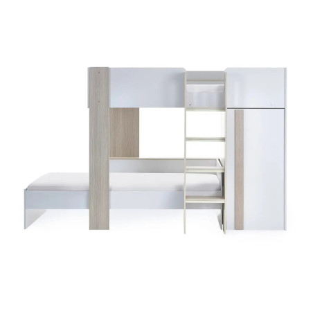 Horizon Bunk Bed in Pale Wood And White frontside