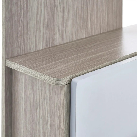 Horizon Bunk Bed in Pale Wood And White shelf