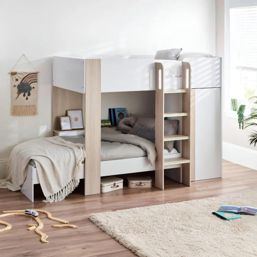 Horizon Bunk Bed in Pale Wood And White room view