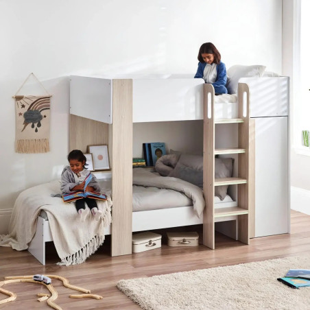 Horizon Bunk Bed in Pale Wood And White main