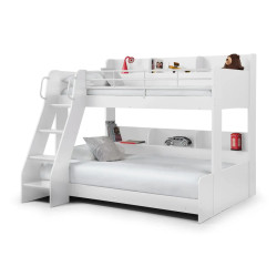 Domino Triple Sleeper Bunk Bed White side