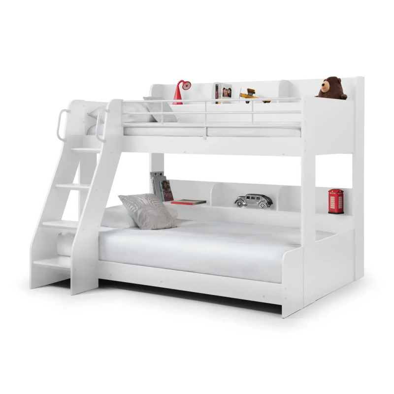 Domino Triple Sleeper Bunk Bed White side