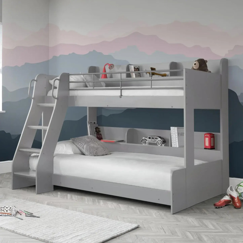 Domino Triple Sleeper Bunk Bed light grey