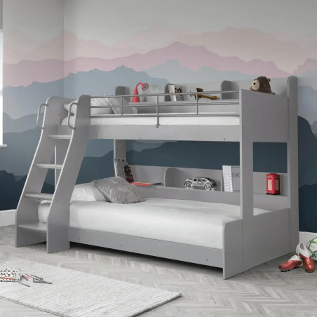 Domino Triple Sleeper Bunk Bed light grey