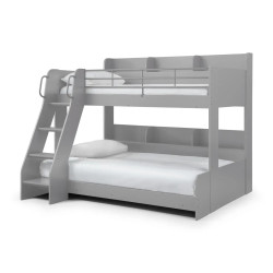 Domino Triple Sleeper Bunk Bed light grey side