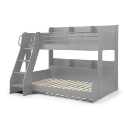 Domino Triple Sleeper Bunk Bed light grey without mattress