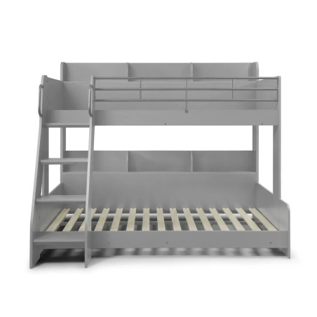 Domino Triple Sleeper Bunk Bed light grey slats