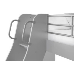 Domino Triple Sleeper Bunk Bed light grey ladder top