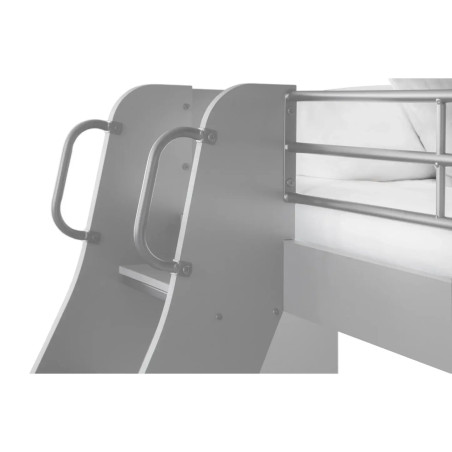 Domino Triple Sleeper Bunk Bed light grey ladder top
