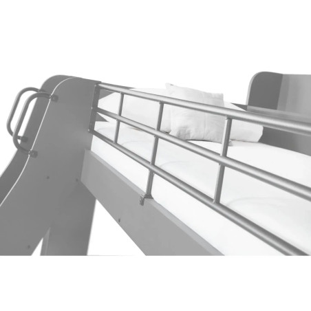 Domino Triple Sleeper Bunk Bed light grey siderails