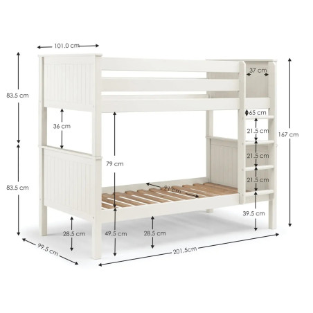 Maine Bunk Bed - Converts into Two Single Beds dimensions