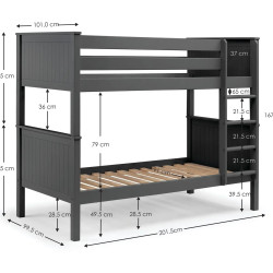 Maine Bunk Bed - Converts into Two Single Beds black dimensions