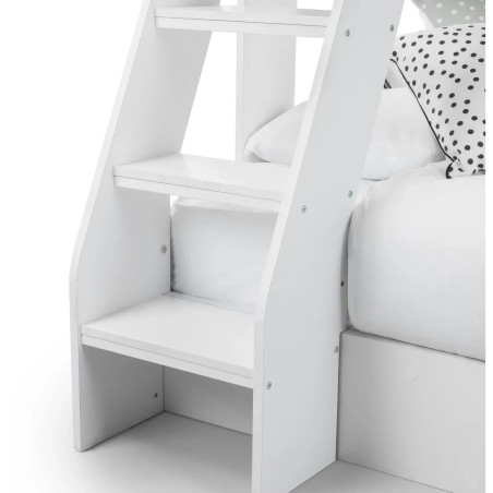 Orion Triple Sleeper Bunk Bed white ladder shelf