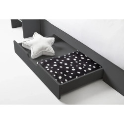 Orion Triple Sleeper Bunk Bed black drawer internal