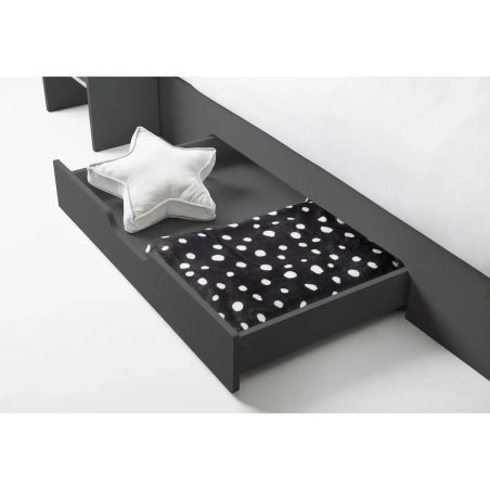 Orion Triple Sleeper Bunk Bed black drawer internal