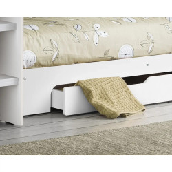 Orion Single Bunk Bed white drawer