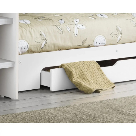 Orion Single Bunk Bed white drawer