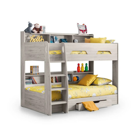 Orion Single Bunk Bed grey oak side