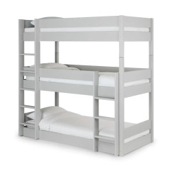 Trio Bunk Bed dove grey side