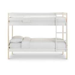 Nova Single Bunk Bed Two Tone White and Pine Finish front