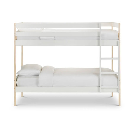 Nova Single Bunk Bed Two Tone White and Pine Finish front