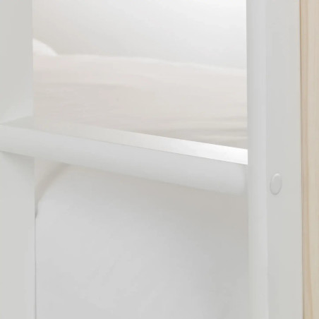Nova Single Bunk Bed Two Tone White and Pine Finish ladder