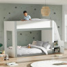 Gaia Single Bunk Bed White and Silver front