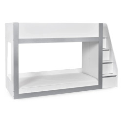 Gaia Single Bunk Bed White and Silver side