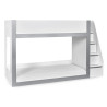 Gaia Single Bunk Bed White and Silver side