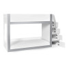 Gaia Single Bunk Bed White and Silver front