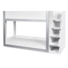 Gaia Single Bunk Bed White and Silver siderails