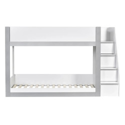 Gaia Single Bunk Bed White and Silver slats