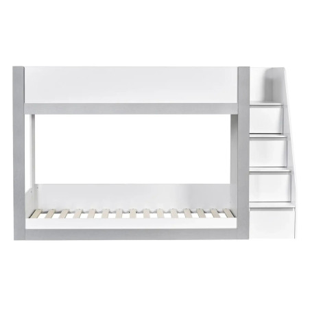 Gaia Single Bunk Bed White and Silver slats