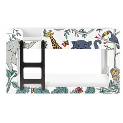 Safari Single Bunk Bed White front