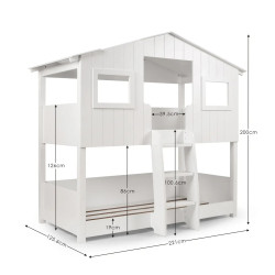 Willow Treehouse Bunk Bed White dimensions