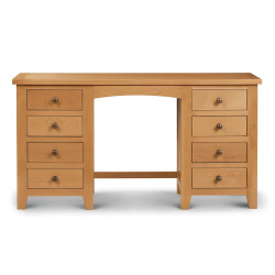 Marlborough Twin Pedestal Dressing Table Oak closed