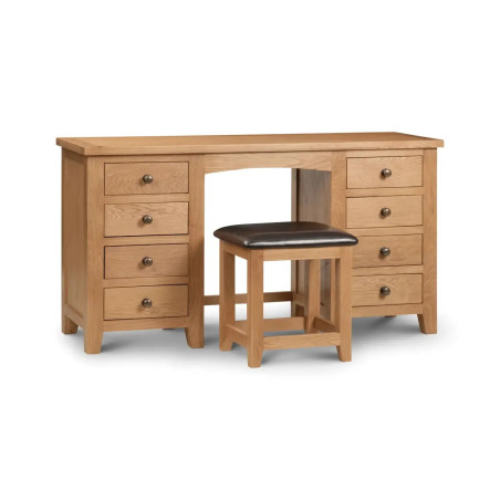 Marlborough Twin Pedestal Dressing Table Oak stool