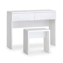 Manhattan Dressing Table With 2 Drawers White stool