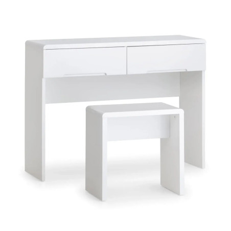 Manhattan Dressing Table With 2 Drawers White stool