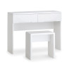 Manhattan Dressing Table With 2 Drawers White stool