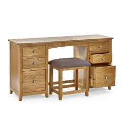 Mallory Twin Dressing Table And Stool Oak closed
